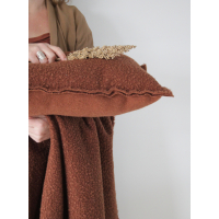 Plaid bouclé roestbruin 150x170 cm THUIS MET MOON